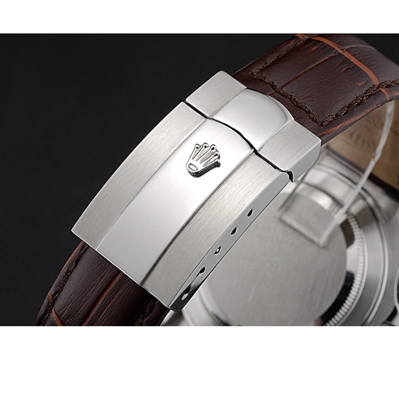 Rolex copies cheap Case Daytona Leather Stainless Steel Bracelet Brown 622631 White Dial Rolex Cosmograph 0816